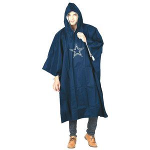New NFL Dallas Cowboys Reusable Adult Rain Poncho Hooded & Storage Pouch Rain
